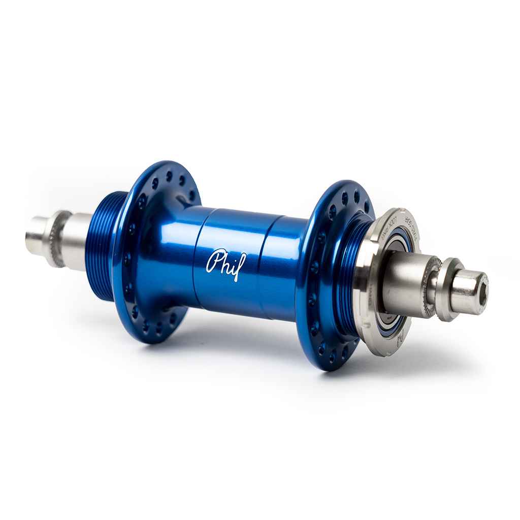 PHIL WOOD* low flange track hub rear (blue/fix&free) - BLUE LUG