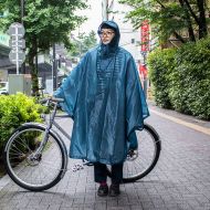 FAIRWEATHER packable rain poncho green/coyote Lサイズ
