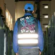 *BONESHAKER MTB×BLUE LUG* can you see me now vest (black)