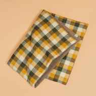 *BLUE LUG* puff blanket (brown/yellow check)