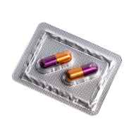 *ANALOG PILL* capsule cable end cap (purple/orange)