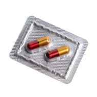 *ANALOG PILL* capsule cable end cap (red/gold)