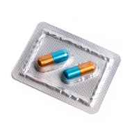 *ANALOG PILL* capsule cable end cap (blue/orange)
