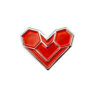 *BLUE LUG* rokkaku heart pins (silver)