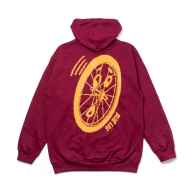 *BLUE LUG* cartoon wheel zip hoodie (burgundy)
