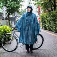 FAIRWEATHER* packable rain poncho (algae green) - BLUE LUG