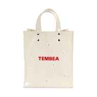 TEMBEA×FRIDAY* flower embroidery stem bag (natural) - BLUE