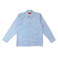 BLUE LUG* box cut mechanic shirt (blue white/stripe) - BLUE