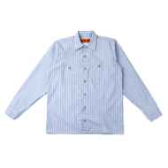 BLUE LUG* box cut mechanic shirt (white charcoal stripe