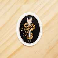 *CAMP AND GO SLOW* snake sticker (western orange)