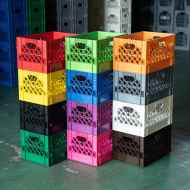 【Made in USA】MILK BOX 青 1つ U.S.MILK CRATE
