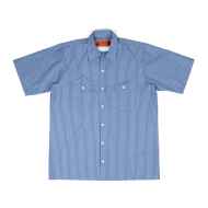 *BLUE LUG* box cut mechanic short sleeve shirt (blue white stripe)