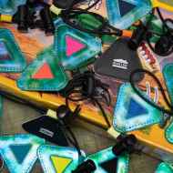 *BLUE LUG* MINI triangle reflector (earth dye)