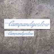 *CAMP AND GO SLOW* die cut sticker (blue)