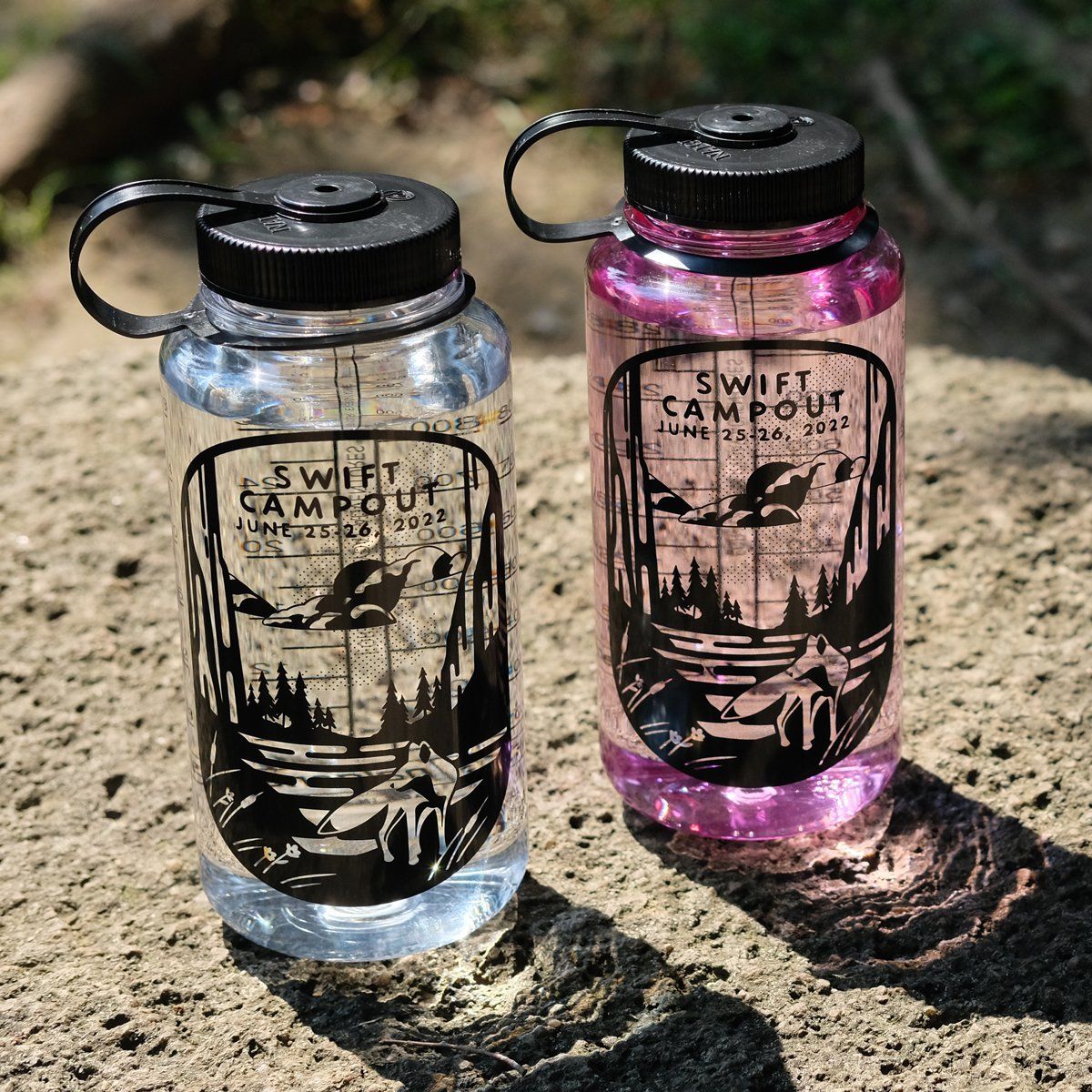 *SWIFT INDUSTRIES* campout 2022 nalgene bottle (black print)