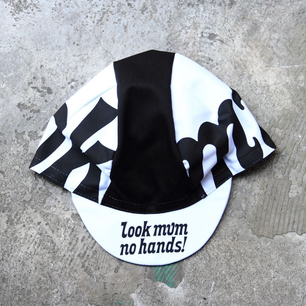 *LOOK MUM NO HANDS* Big Black Letters Cycling Cap - BLUE LUG ONLINE STORE