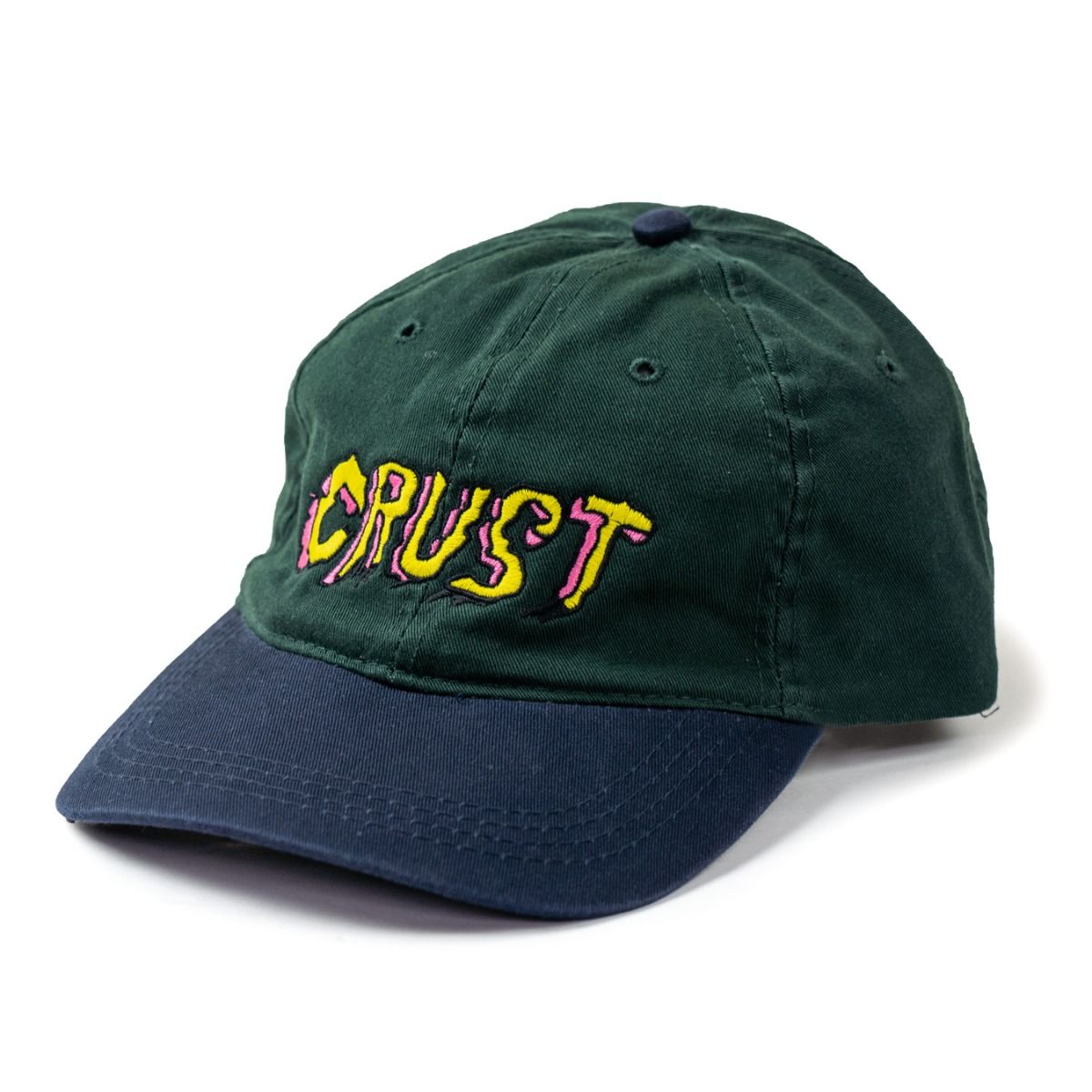 *CRUST BIKES* crust embroidered hat (navy/green) - BLUE LUG