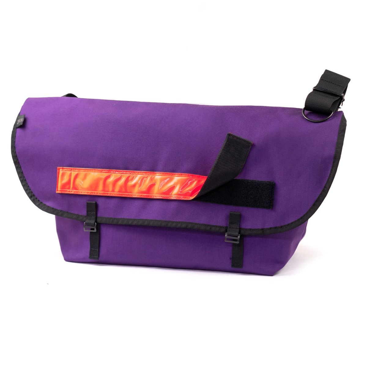 *BLUE LUG* the messenger bag (purple/orange reflector) - BLUE