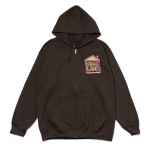 *BLUE LUG* doodle logo zip hoodie (brown)