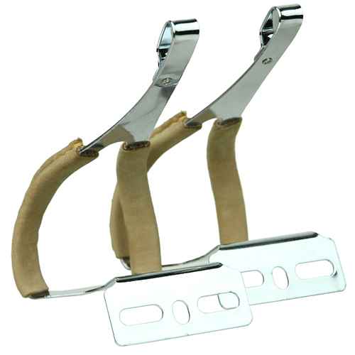 MKS* leather toe clip (silver) - BLUE LUG ONLINE STORE
