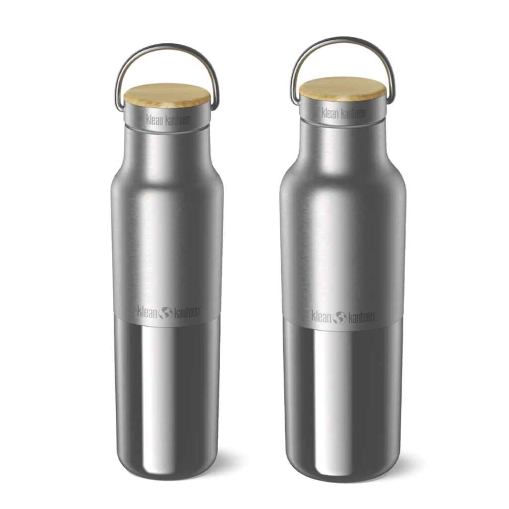 KLEAN KANTEEN* rise classic bamboo bottle (brushed/16oz) - BLUE