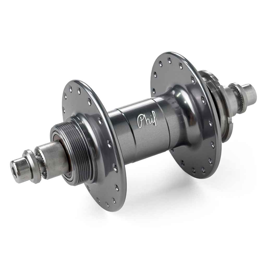 PHIL WOOD* high flange track hub rear (gunmetal/fix&free) - BLUE