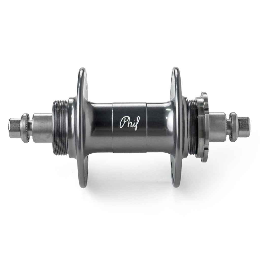 PHIL WOOD* high flange track hub rear (gunmetal/fix&free) - BLUE