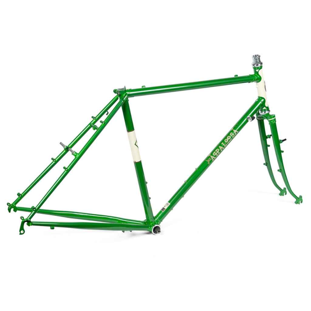 RIVENDELL* joe appaloosa frame set (general use green) - BLUE LUG