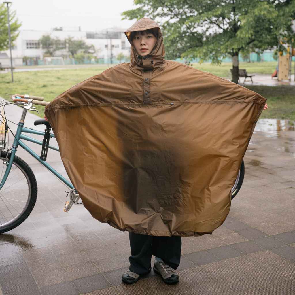 FAIRWEATHER* packable rain poncho (coyote brown) - BLUE LUG ONLINE