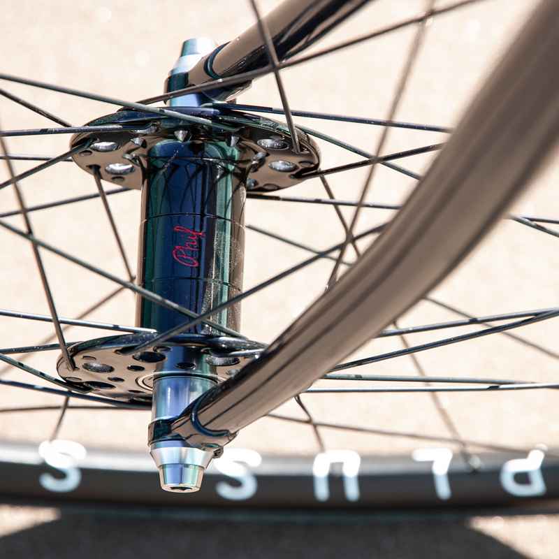 PHILWOOD* Pro high flange track hub rear (silver) - BLUE LUG