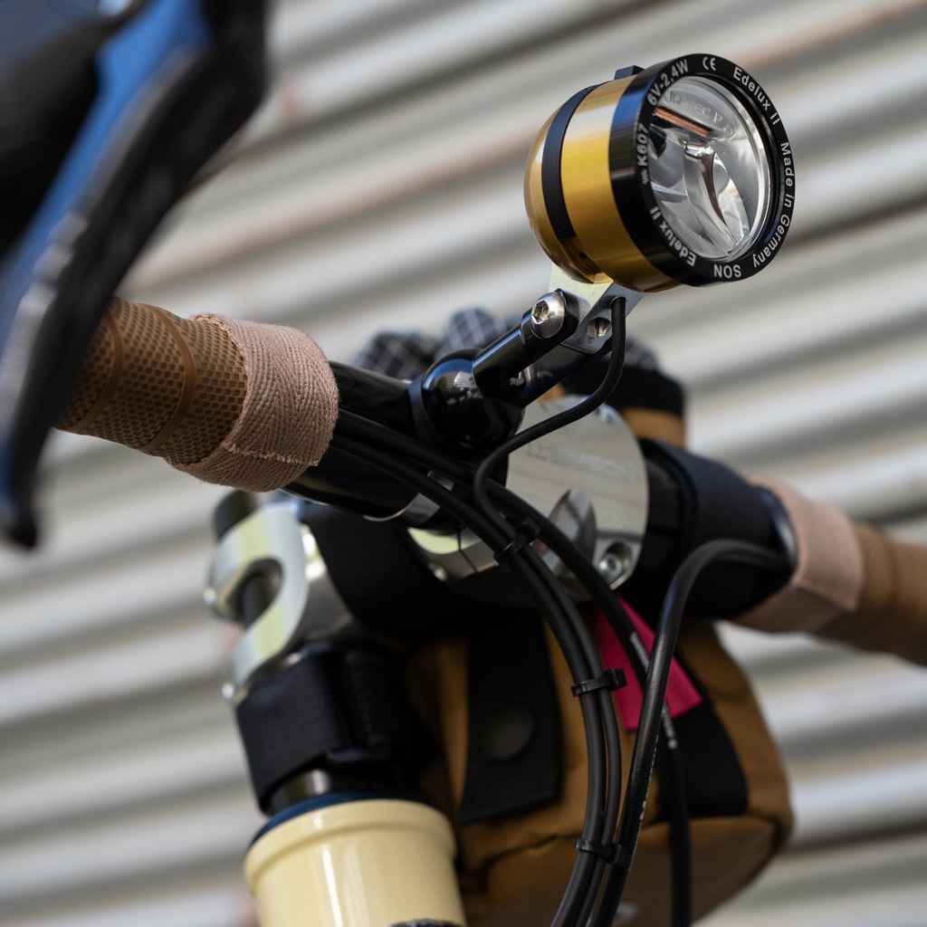 SON NABENDYNAMO* bracket deluxe 2d light mount long (black) - BLUE
