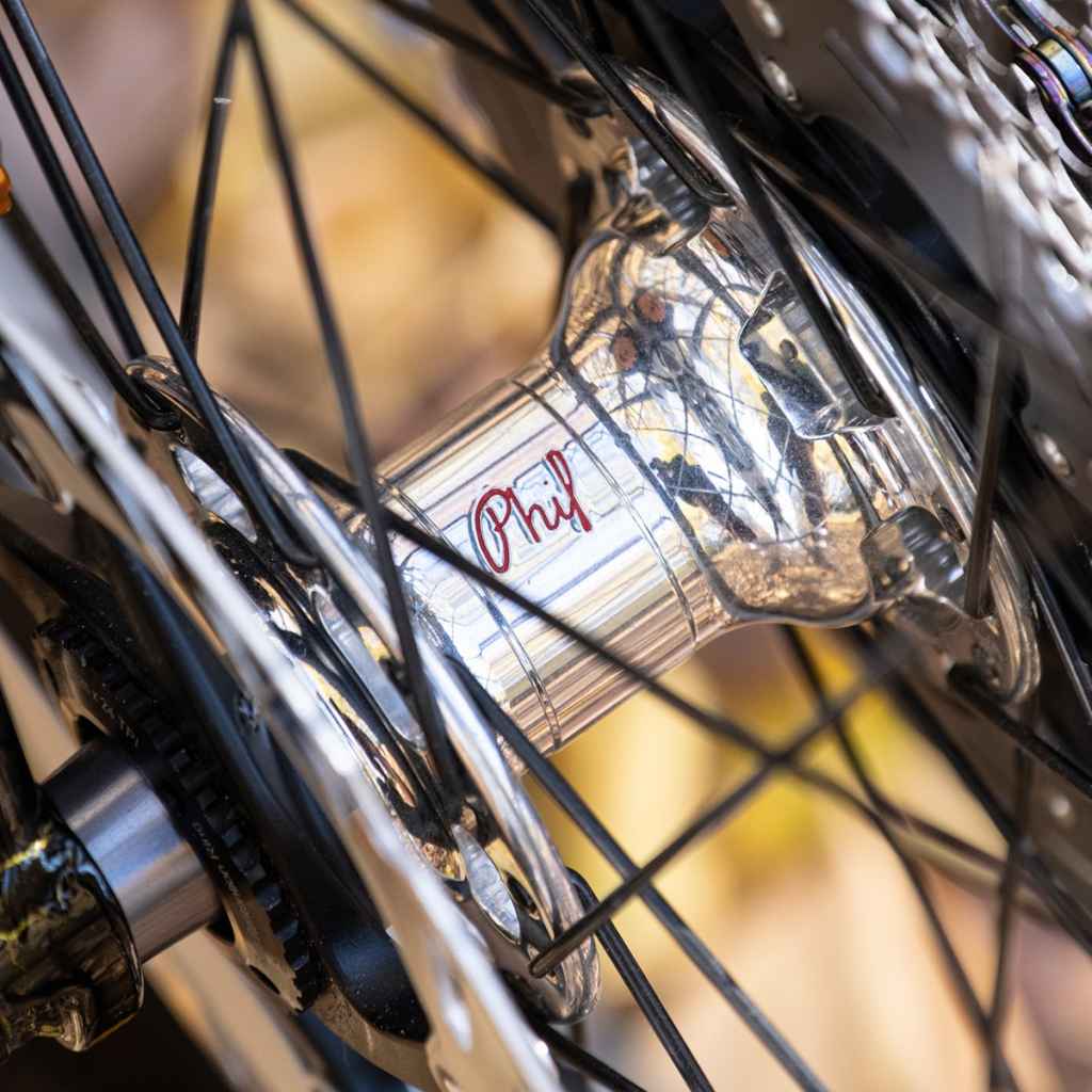 PHILWOOD* center lock disc hub front (thru-axle/silver) - BLUE LUG