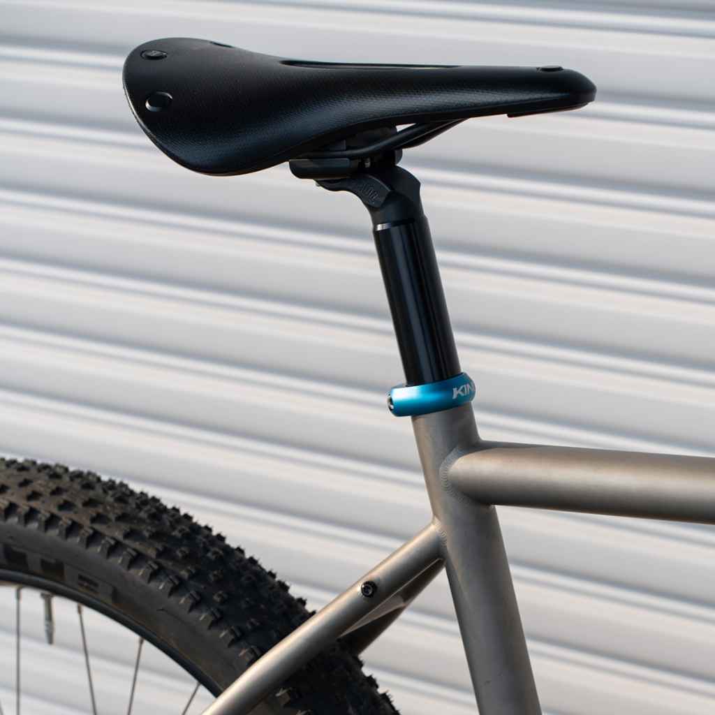 PAUL* tall and handsome seatpost (zebra splatter) - BLUE LUG