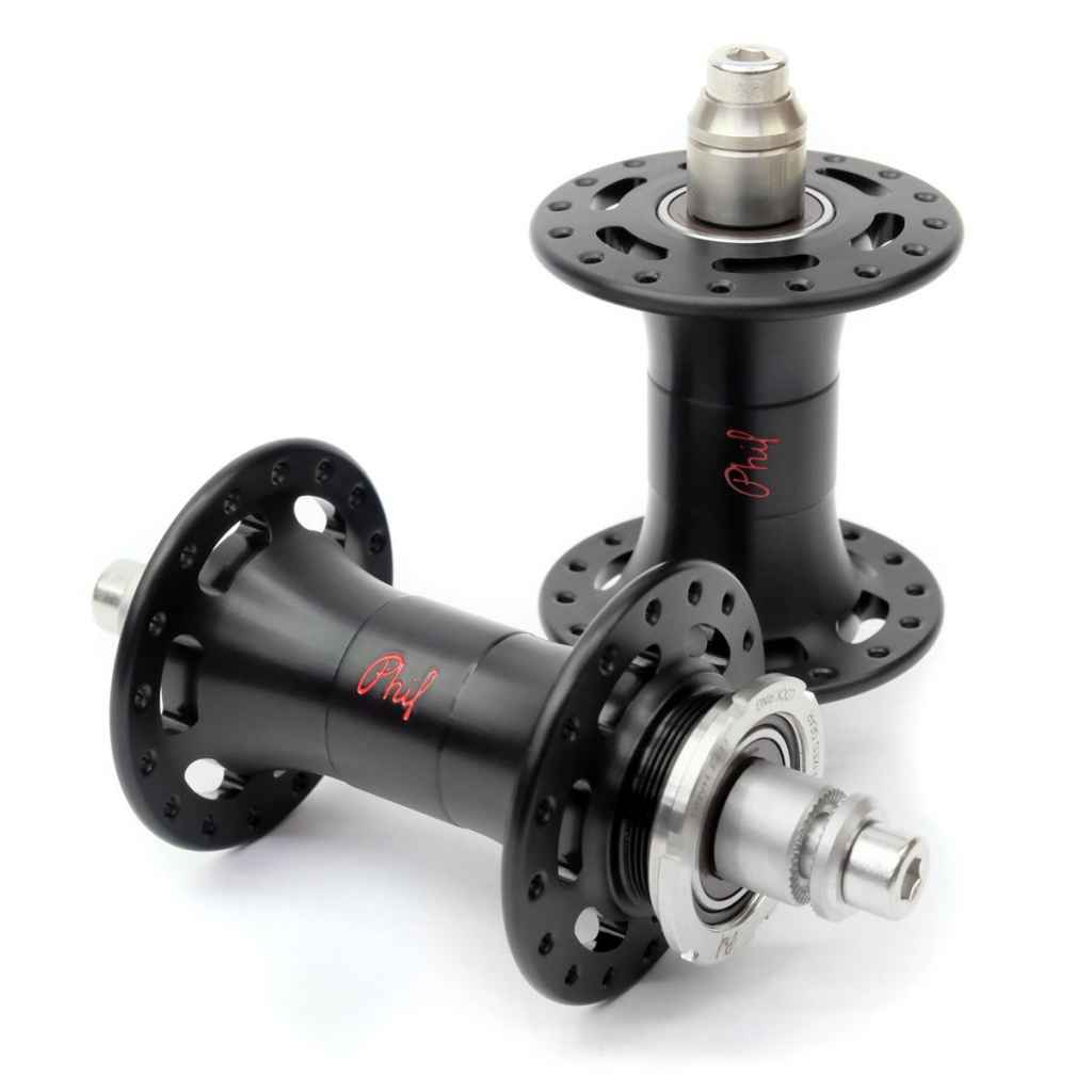 PHILWOOD* mid flange SLR track hub set (dull black) - BLUE