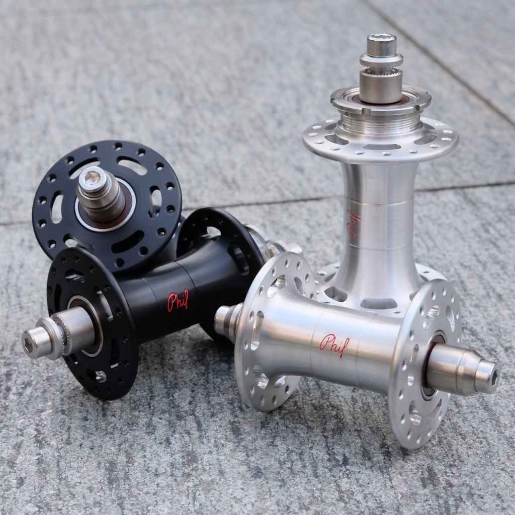 PHILWOOD* mid flange SLR track hub set (dull black) - BLUE