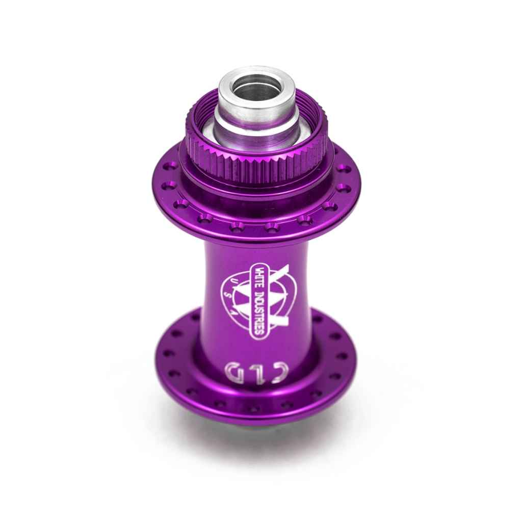 WHITE INDUSTRIES* CLD 12mm thru-axle disc hub front (purple