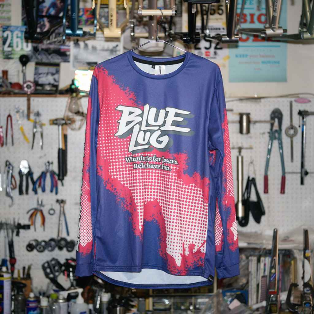 BLUE LUG* long sleeve loser tech tee (navy/red) - BLUE LUG