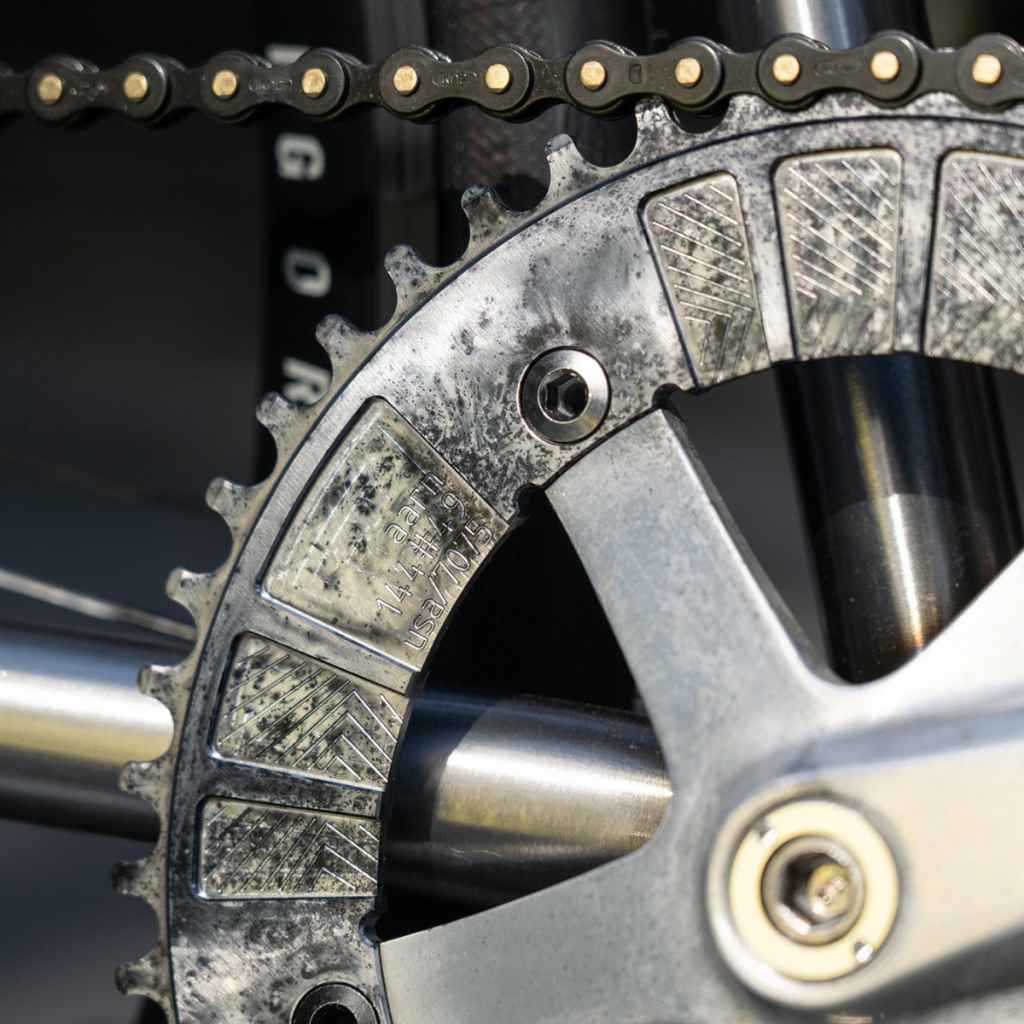 AARN* 15-panel track chainring (acid contrast) - BLUE LUG