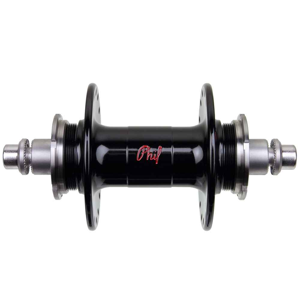 PHILWOOD* high flange track hub front (silver) - BLUE LUG