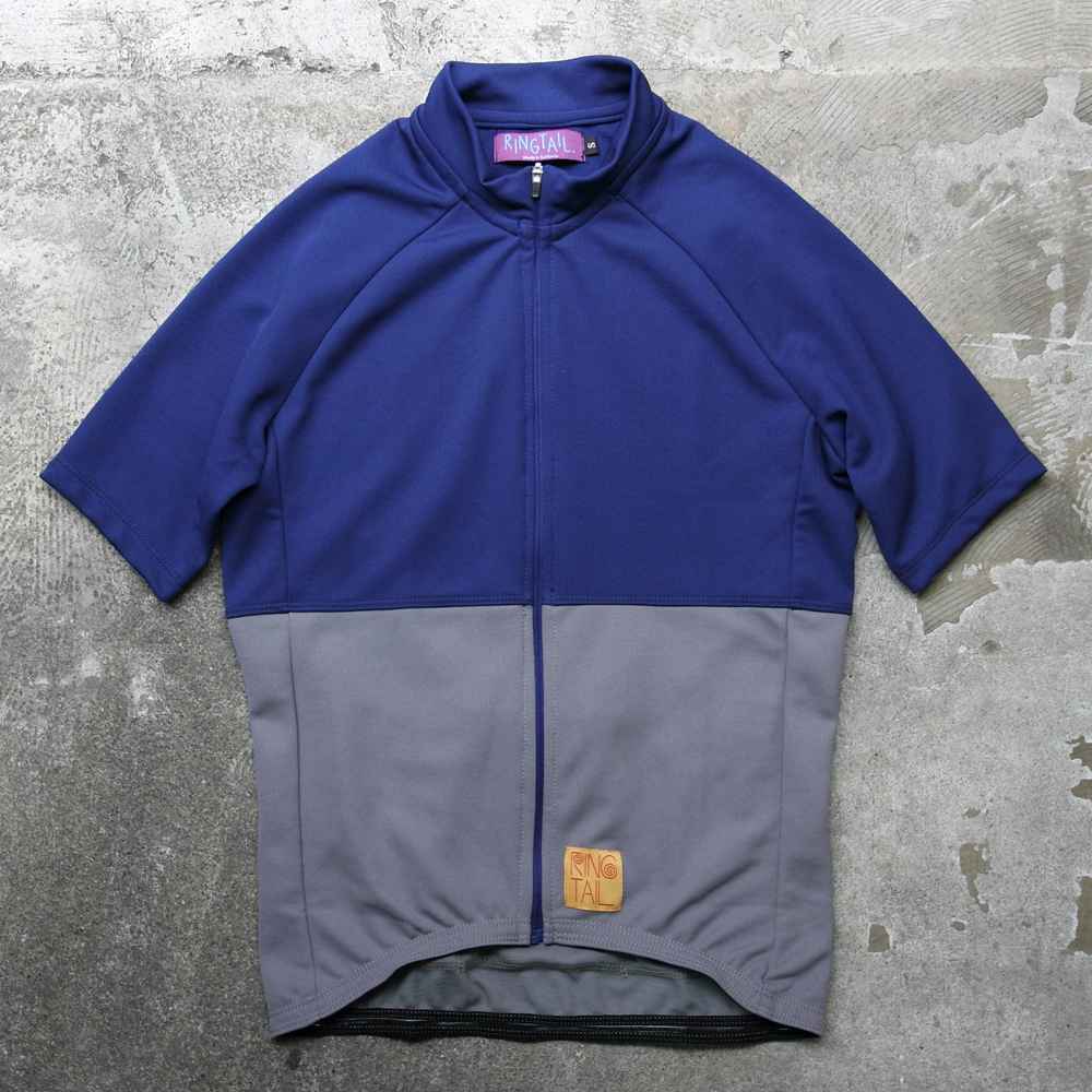 RINGTAIL* 3s merino wool jersey (navy/grey) - BLUE LUG