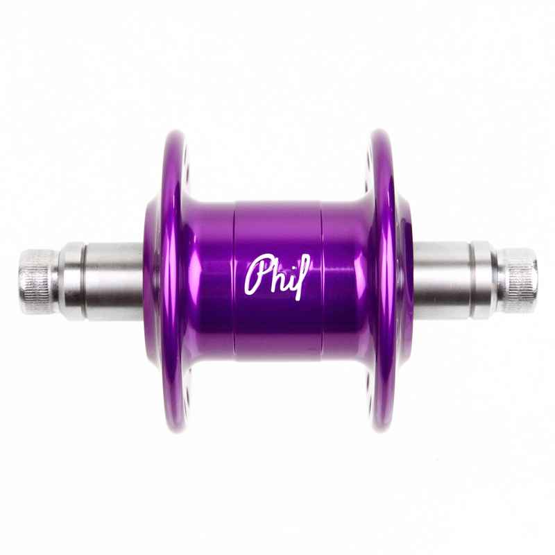 PHILWOOD* narrow flange hub front (green/28h) - BLUE LUG