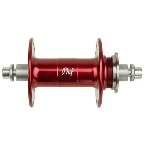 PHILWOOD* high flange track hub rear (red/single cog) - BLUE LUG