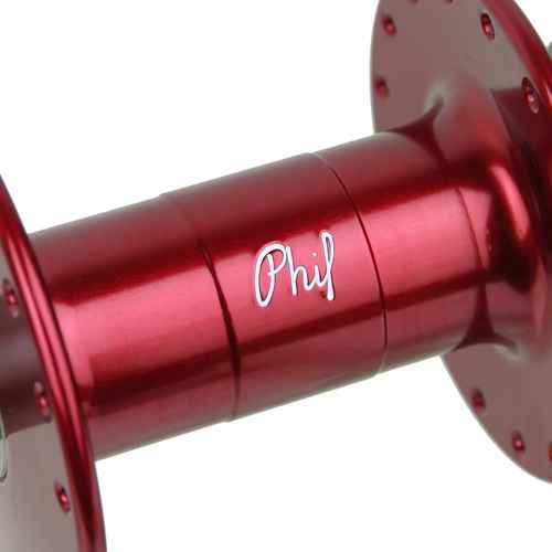 PHILWOOD* high flange track hub rear (red/single cog) - BLUE LUG