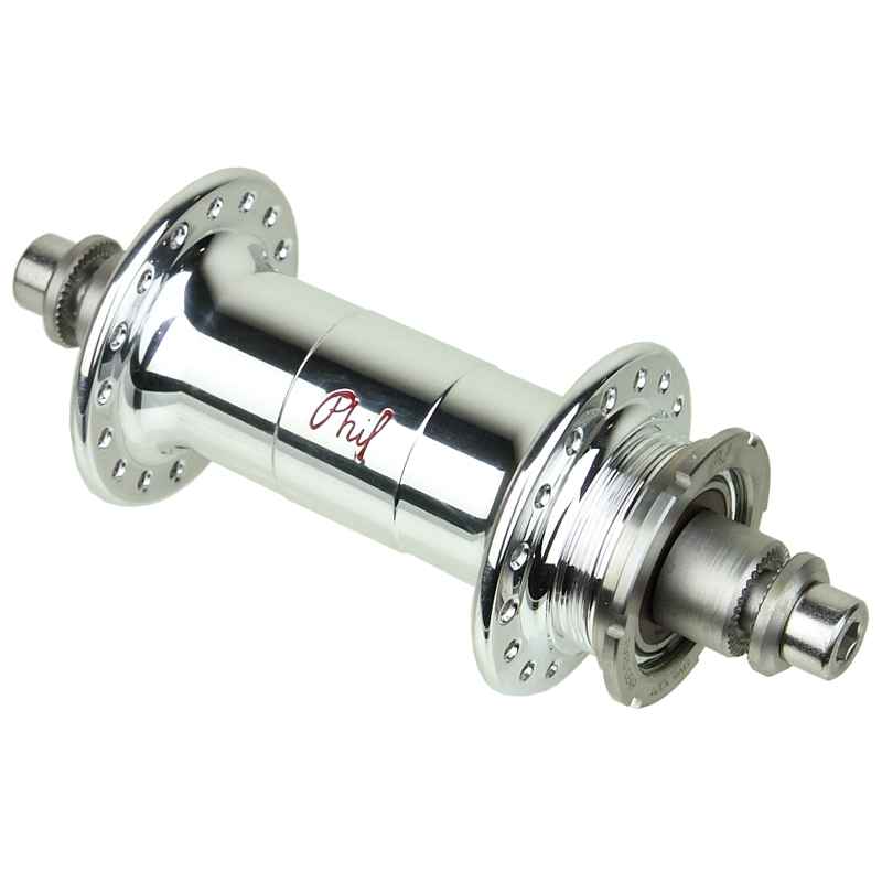 PHILWOOD* low flange track hub rear (silver) - BLUE LUG