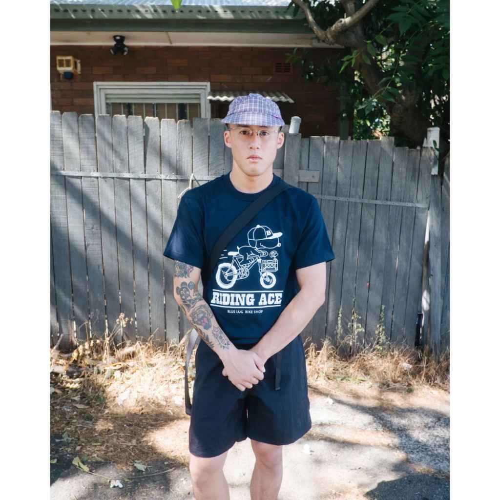 BLUE LUG* riding ace t-shirt (navy) - BLUE LUG ONLINE STORE