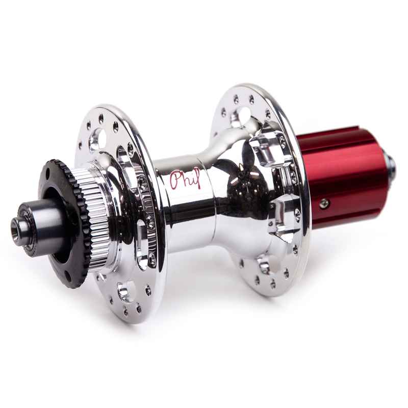 PHILWOOD* low flange track hub front (silver) - BLUE LUG