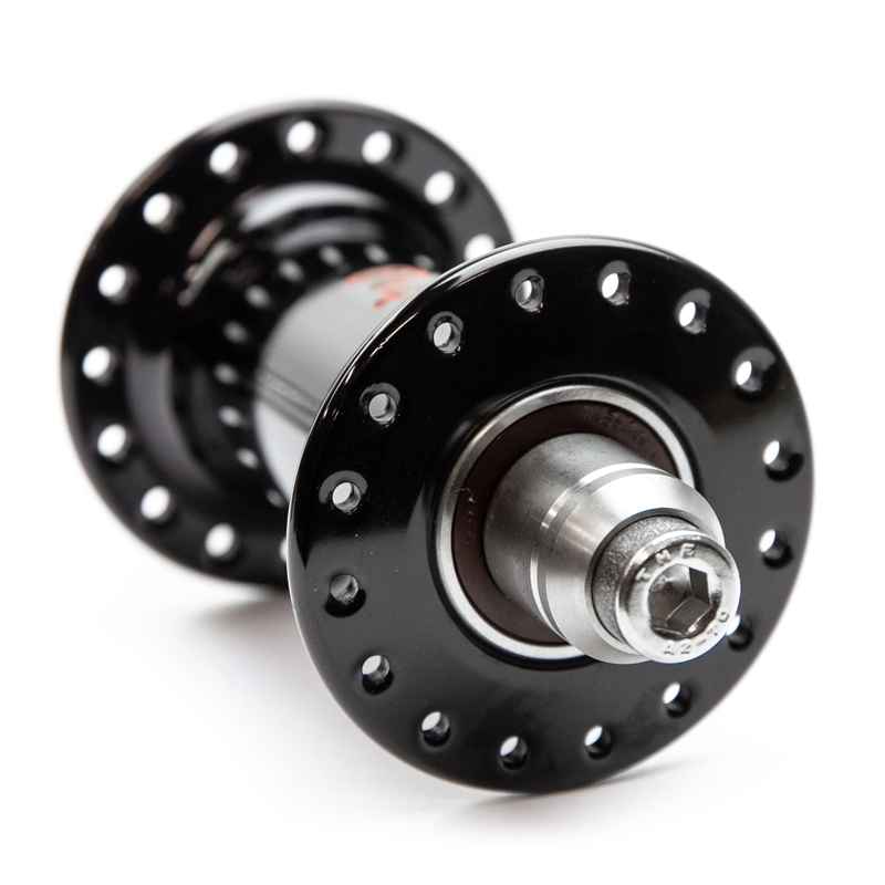 PHILWOOD* low flange track hub front (black) - BLUE LUG