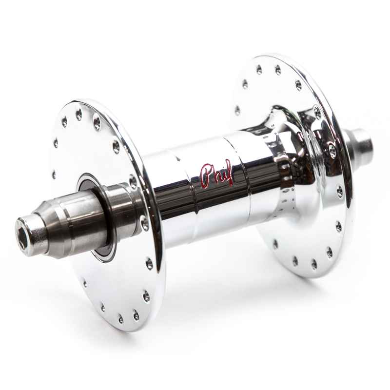 PHILWOOD* high flange track hub front (silver) - BLUE LUG