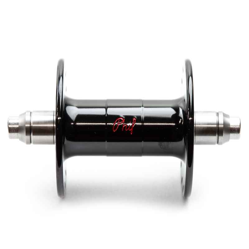PHIL WOOD* high flange track hub front (black) - BLUE LUG ONLINE STORE