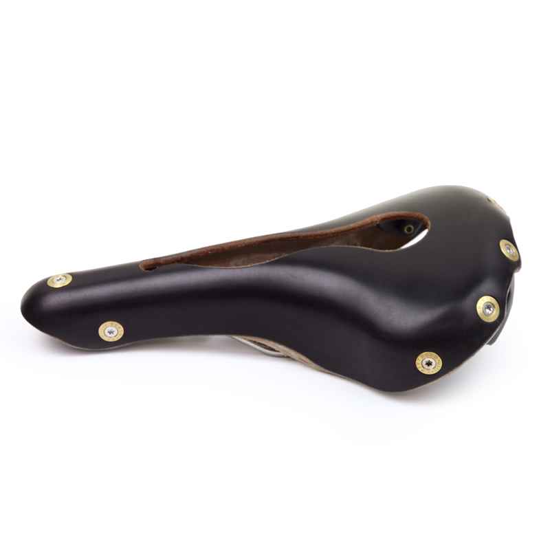 BERTHOUD* aspin open leather saddle (black) - BLUE LUG
